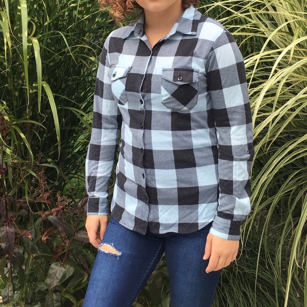 Black/grey/blue flannel